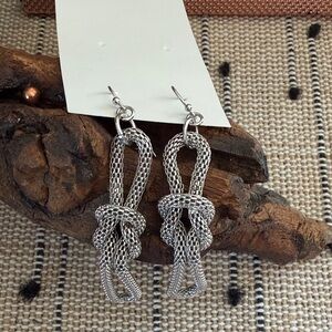 Elegant Silver Knot Earrings